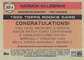 2014 Topps - Commemorative Rookie Patches #RCP-4 Harmon Killebrew Back