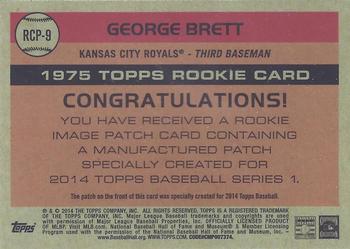 2014 Topps - Commemorative Rookie Patches #RCP-9 George Brett Back