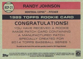 2014 Topps - Commemorative Rookie Patches #RCP-21 Randy Johnson Back