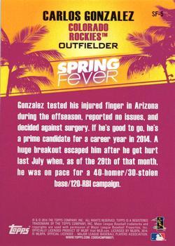 2014 Topps - Spring Fever #SF-5 Carlos Gonzalez Back