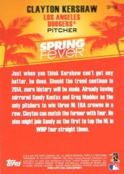 2014 Topps - Spring Fever #SF-10 Clayton Kershaw Back