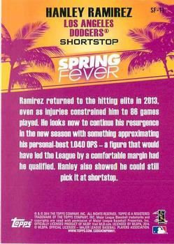 2014 Topps - Spring Fever #SF-11 Hanley Ramirez Back