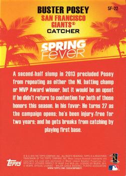 2014 Topps - Spring Fever #SF-22 Buster Posey Back