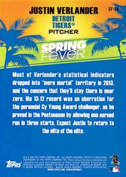 2014 Topps - Spring Fever #SF-24 Justin Verlander Back