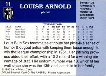 1995 Fritsch AAGPBL Series 1 #11 Lou Arnold Back