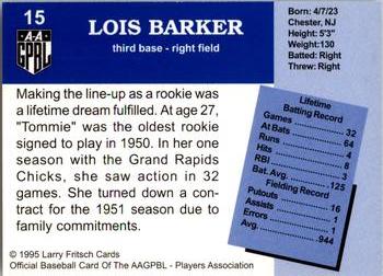 1995 Fritsch AAGPBL Series 1 #15 Lois Barker Back
