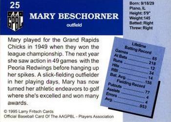 1995 Fritsch AAGPBL Series 1 #25 Mary Beschorner Back