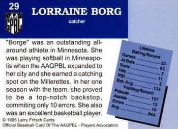 1995 Fritsch AAGPBL Series 1 #29 Lorraine Borg Back