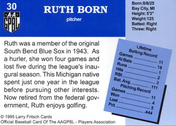 1995 Larry Fritsch Cards AAGPBL Series 1 #30 Ruth Born Back