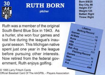 1995 Fritsch AAGPBL Series 1 #30 Ruth Born Back