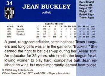 1995 Fritsch AAGPBL Series 1 #34 Jean Buckley Back