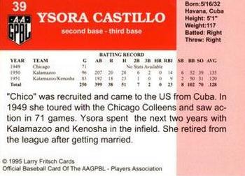 1995 Fritsch AAGPBL Series 1 #39 Ysora Castillo Back