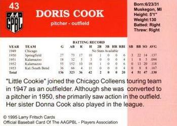 1995 Fritsch AAGPBL Series 1 #43 Doris Cook Back
