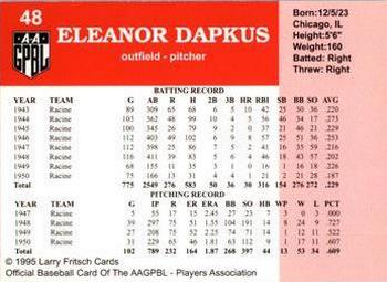 1995 Fritsch AAGPBL Series 1 #48 Eleanor Dapkus Back