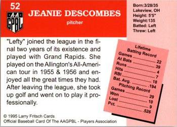 1995 Fritsch AAGPBL Series 1 #52 Jeanie DesCombes Back