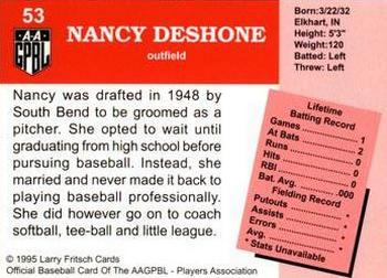 1995 Fritsch AAGPBL Series 1 #53 Nancy DeShone Back