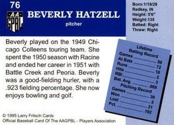 1995 Fritsch AAGPBL Series 1 #76 Beverly Hatzell Back