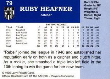 1995 Fritsch AAGPBL Series 1 #79 Ruby Heafner Back