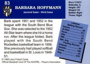 1995 Fritsch AAGPBL Series 1 #83 Barb Hoffman Back