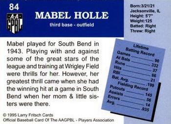 1995 Fritsch AAGPBL Series 1 #84 Mabel Holle Back