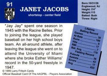1995 Fritsch AAGPBL Series 1 #91 Janet Jacobs Back