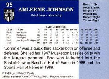 1995 Fritsch AAGPBL Series 1 #95 Arleene Johnson Back