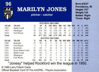 1995 Fritsch AAGPBL Series 1 #96 Marilyn Jones Back