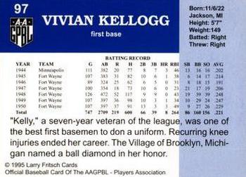 1995 Fritsch AAGPBL Series 1 #97 Vivian Kellogg Back