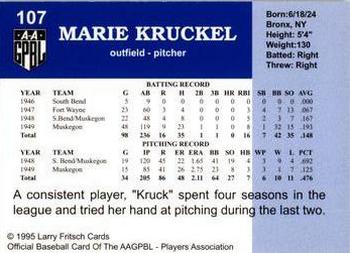 1995 Fritsch AAGPBL Series 1 #107 Marie Kruckel Back