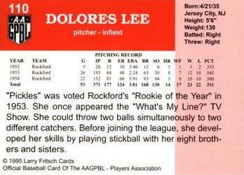 1995 Fritsch AAGPBL Series 1 #110 Dolores Lee Back
