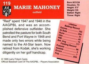 1995 Fritsch AAGPBL Series 1 #119 Marie Mahoney Back