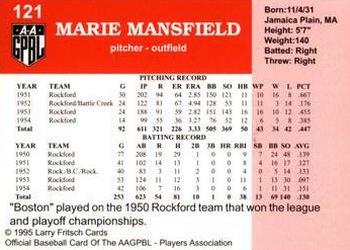 1995 Fritsch AAGPBL Series 1 #121 Marie Mansfield Back