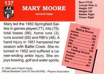 1995 Fritsch AAGPBL Series 1 #137 Mary Moore Back