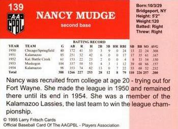 1995 Fritsch AAGPBL Series 1 #139 Nancy Mudge Back