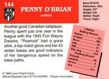 1995 Fritsch AAGPBL Series 1 #144 Penny O'Brian Back