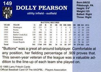 1995 Fritsch AAGPBL Series 1 #149 Dolly Pearson Back