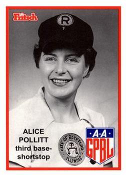 1995 Fritsch AAGPBL Series 1 #156 Alice Pollitt Front