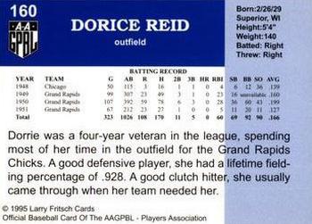 1995 Fritsch AAGPBL Series 1 #160 Dorrie Reid Back