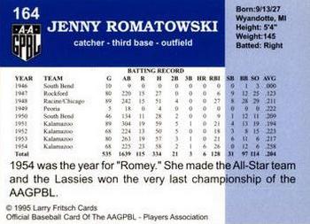 1995 Fritsch AAGPBL Series 1 #164 Jenny Romatowski Back