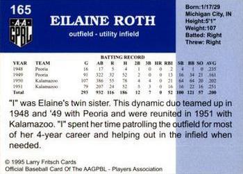 1995 Fritsch AAGPBL Series 1 #165 Eilaine Roth Back