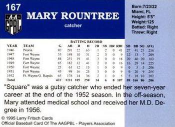 1995 Fritsch AAGPBL Series 1 #167 Mary Rountree Back