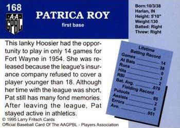1995 Fritsch AAGPBL Series 1 #168 Patricia Roy Back