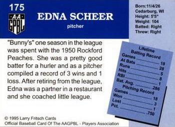 1995 Fritsch AAGPBL Series 1 #175 Edna Scheer Back