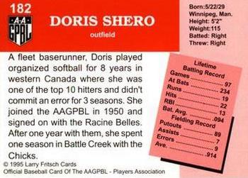 1995 Fritsch AAGPBL Series 1 #182 Doris Shero Back