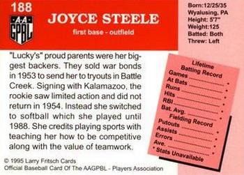 1995 Fritsch AAGPBL Series 1 #188 Joyce Steele Back