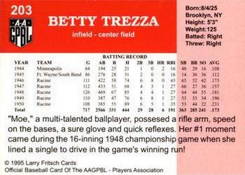 1995 Fritsch AAGPBL Series 1 #203 Betty Trezza Back