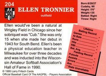 1995 Fritsch AAGPBL Series 1 #204 Ellen Tronnier Back