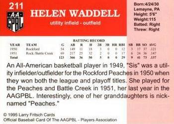 1995 Fritsch AAGPBL Series 1 #211 Helen Waddell Back