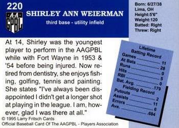 1995 Fritsch AAGPBL Series 1 #220 Shirley Weierman Back