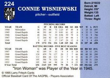 1995 Fritsch AAGPBL Series 1 #224 Connie Wisniewski Back
